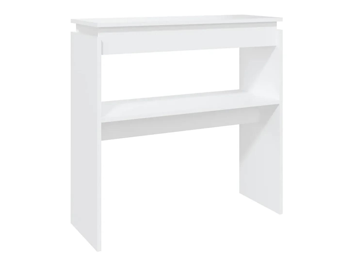 Mesa consola madera de ingeniería blanca 80x30x80 cm