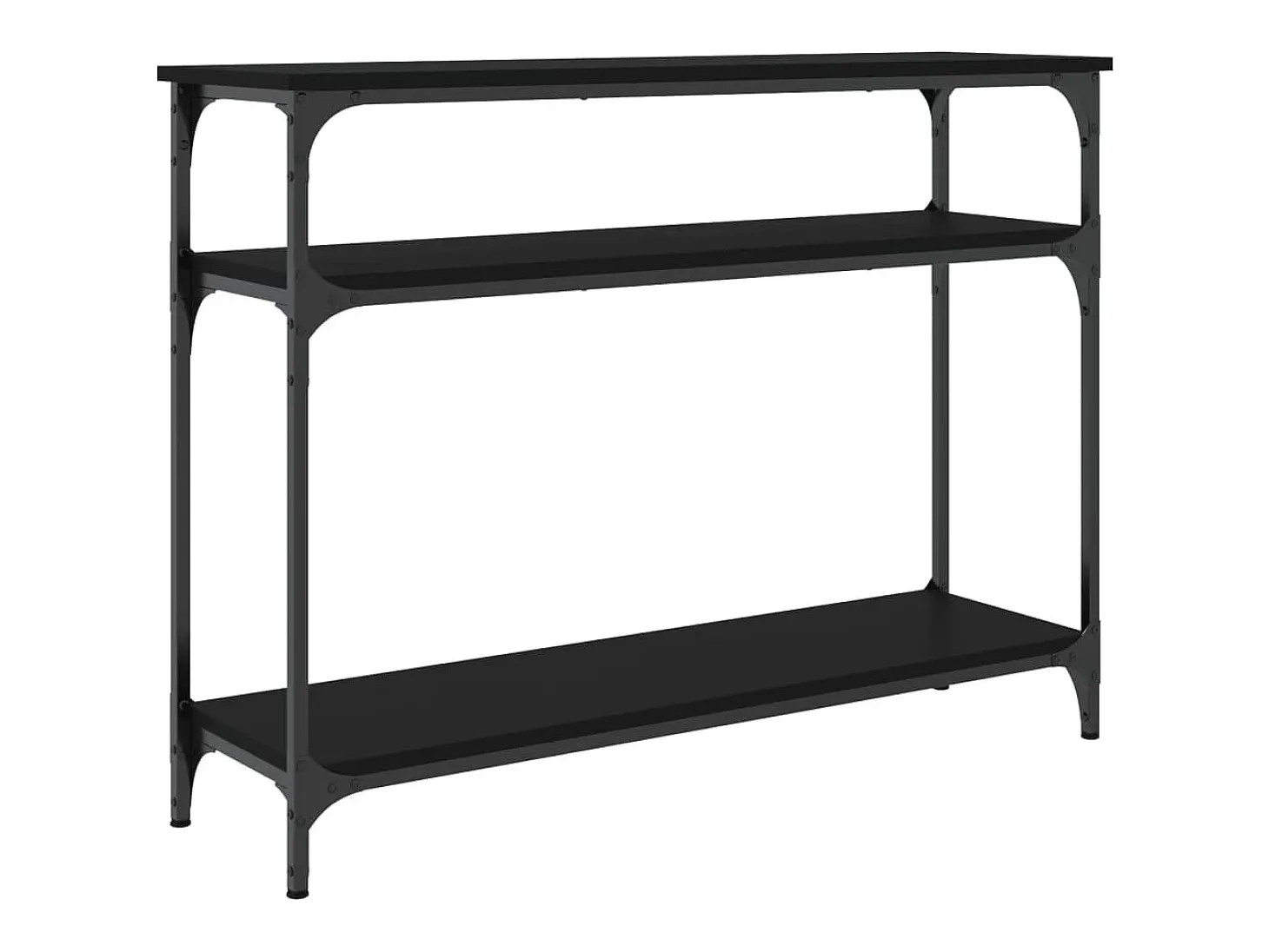 Mesa consola madera de ingeniería negra 100x29x75 cm
