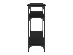 Mesa consola madera de ingeniería negra 100x29x75 cm