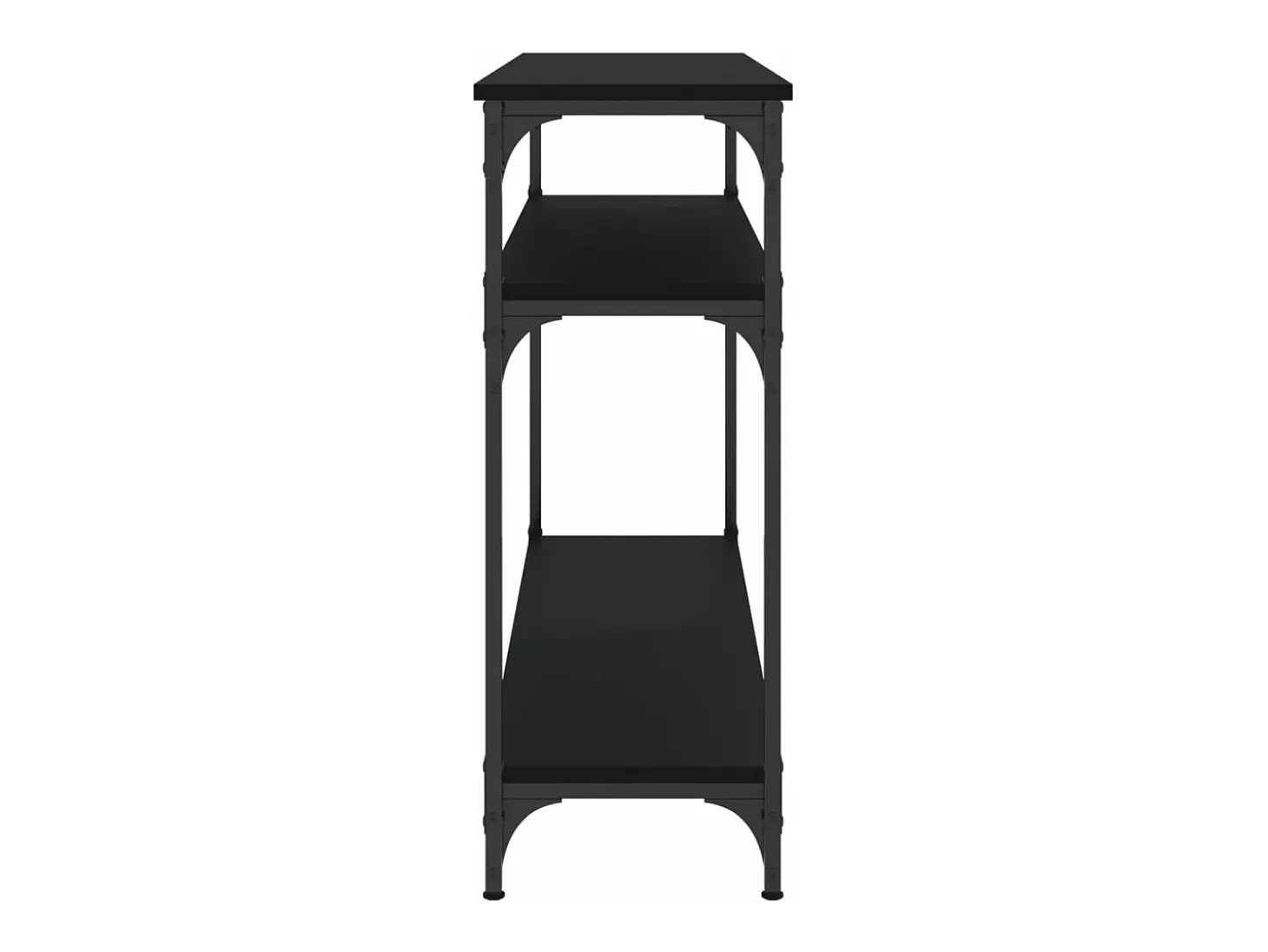 Mesa consola madera de ingeniería negra 100x29x75 cm