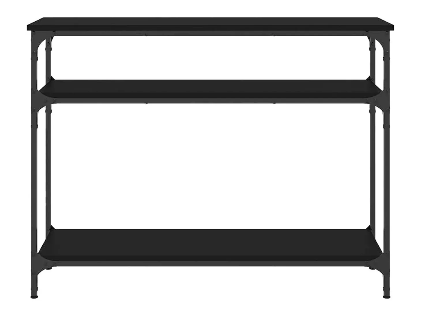 Mesa consola madera de ingeniería negra 100x29x75 cm