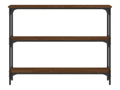 Mesa consola madera de ingeniería marrón roble 100x22,5x75 cm