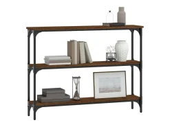 Mesa consola madera de ingeniería marrón roble 100x22,5x75 cm