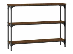 Mesa consola madera de ingeniería marrón roble 100x22,5x75 cm
