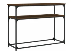 Mesa consola madera de ingeniería marrón roble 100x35,5x75 cm