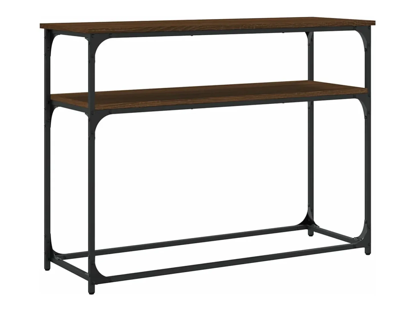 Mesa consola madera de ingeniería marrón roble 100x35,5x75 cm