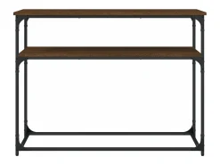 Mesa consola madera de ingeniería marrón roble 100x35,5x75 cm
