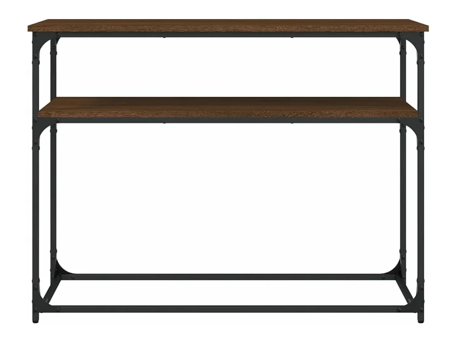 Mesa consola madera de ingeniería marrón roble 100x35,5x75 cm
