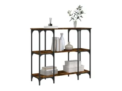 Mesa consola madera de ingeniería roble ahumado 102x35x90 cm ES365204