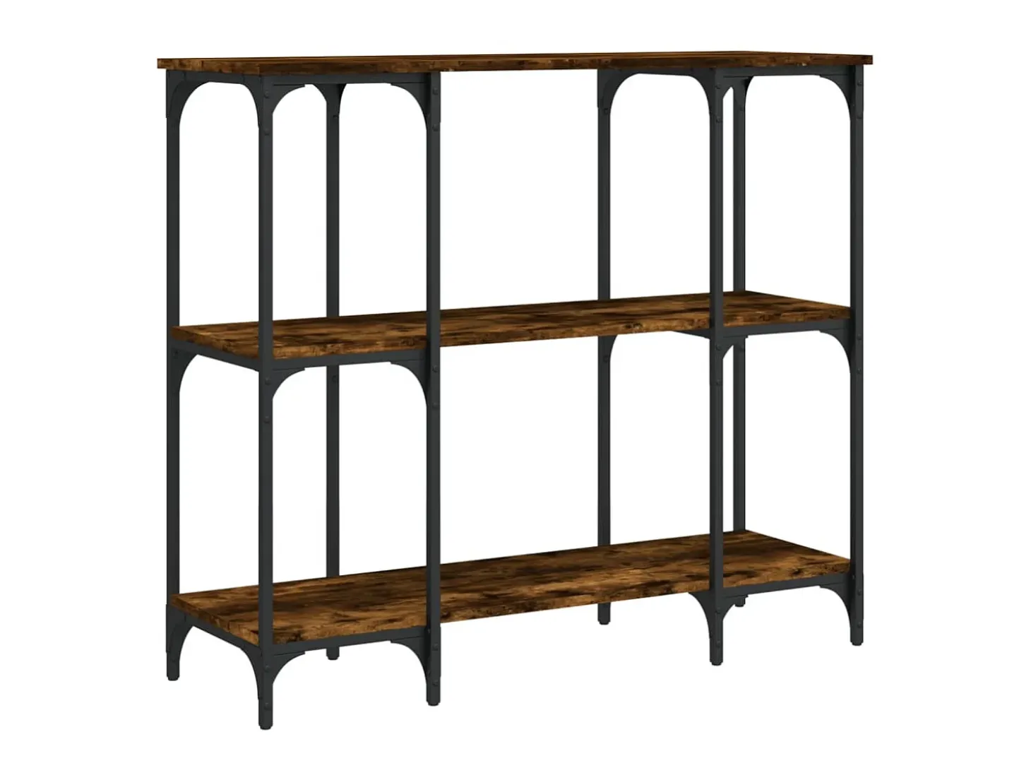 Mesa consola madera de ingeniería roble ahumado 102x35x90 cm ES365204