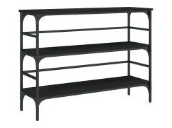 Mesa consola madera de ingeniería negro 100x32x75 cm