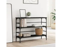 Mesa consola madera de ingeniería negro 100x32x75 cm