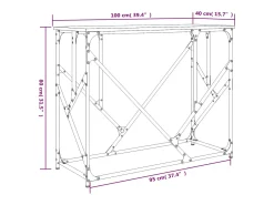 Mesa consola madera de ingeniería marrón roble 100x40x80 cm