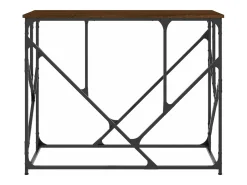 Mesa consola madera de ingeniería marrón roble 100x40x80 cm