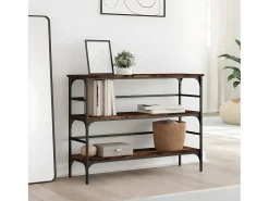 Mesa consola madera de ingeniería roble ahumado 100x32x75 cm ES582639