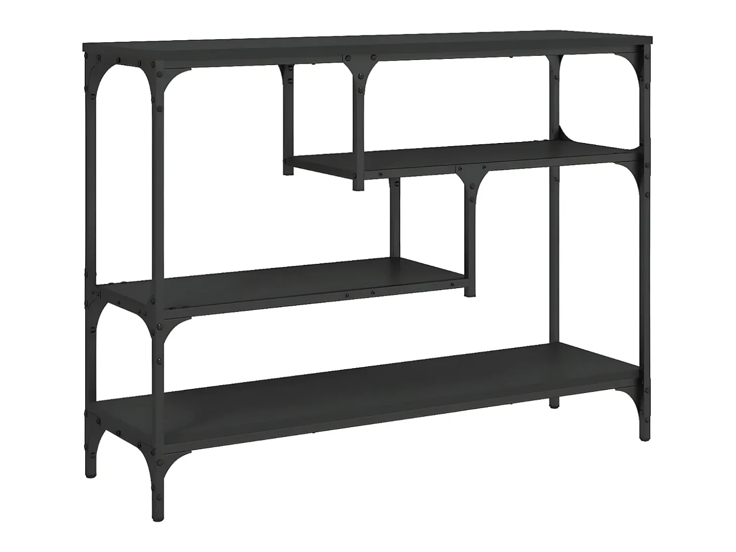 Mesa consola madera de ingeniería negra 100x30x75 cm ES668195