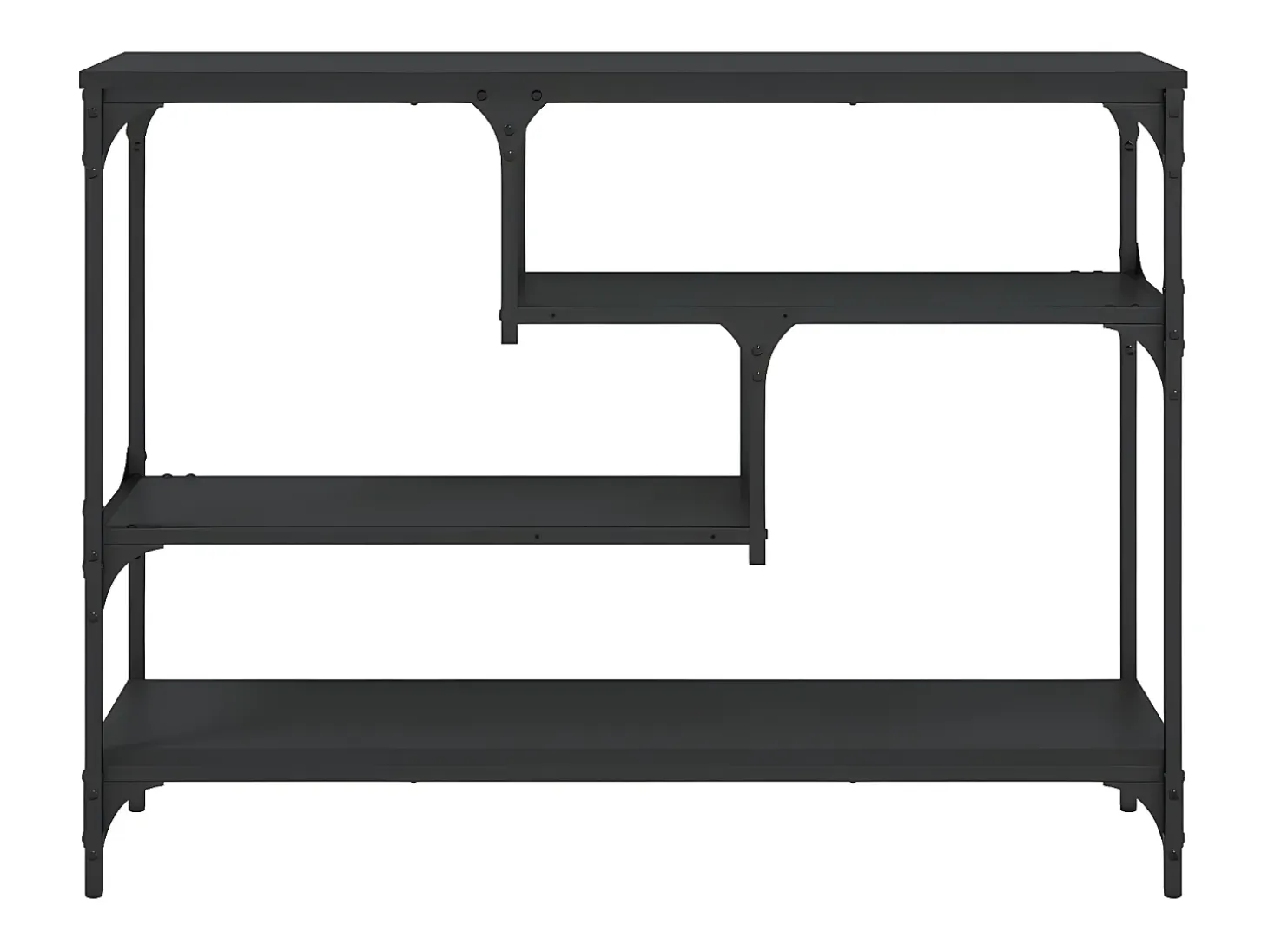 Mesa consola madera de ingeniería negra 100x30x75 cm ES668195