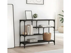 Mesa consola madera de ingeniería negra 100x30x75 cm ES668195