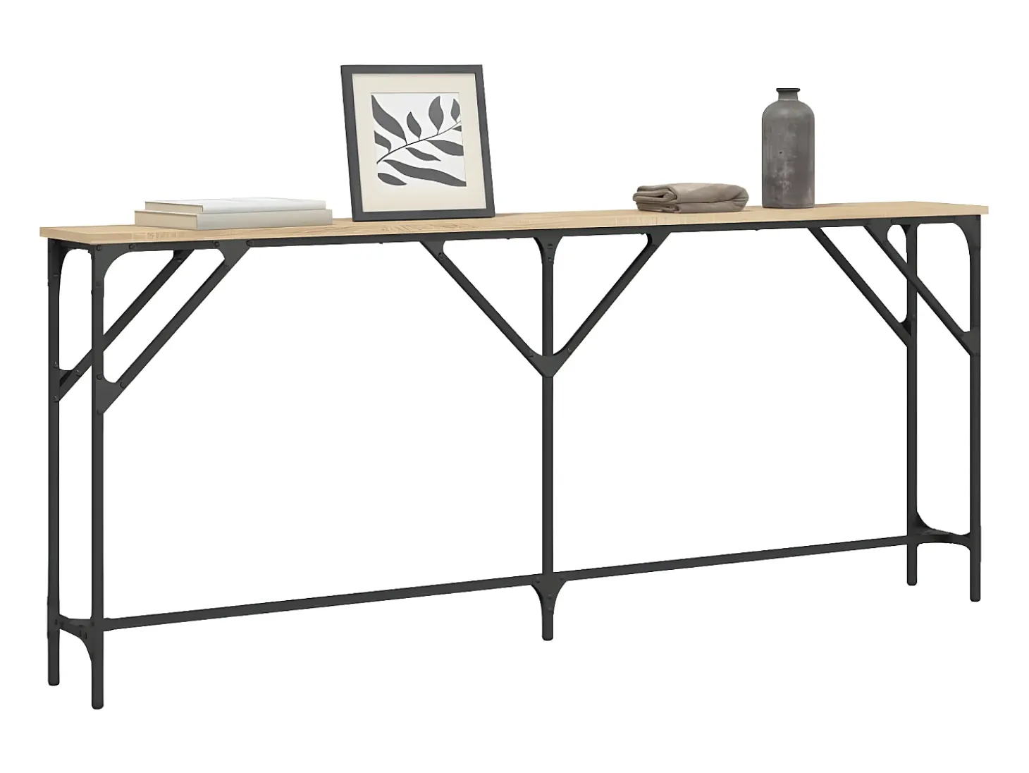 Mesa consola madera de ingeniería roble Sonoma 180x23x75 cm ES296453