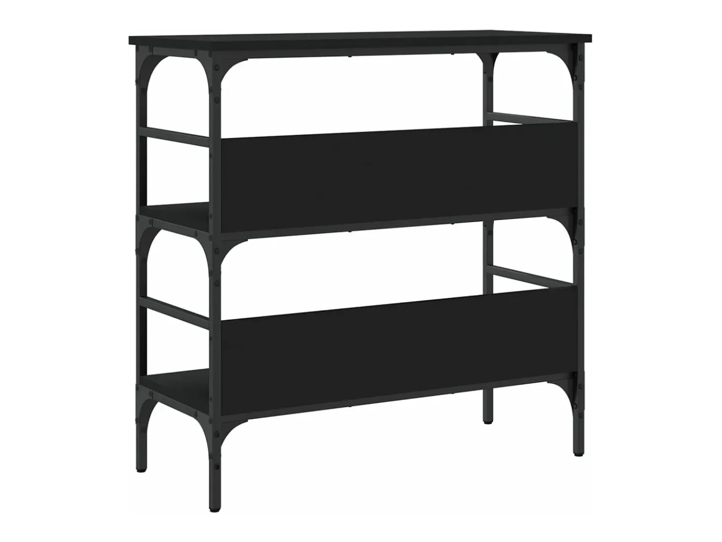 Mesa consola madera de ingeniería negra 75x32x75 cm