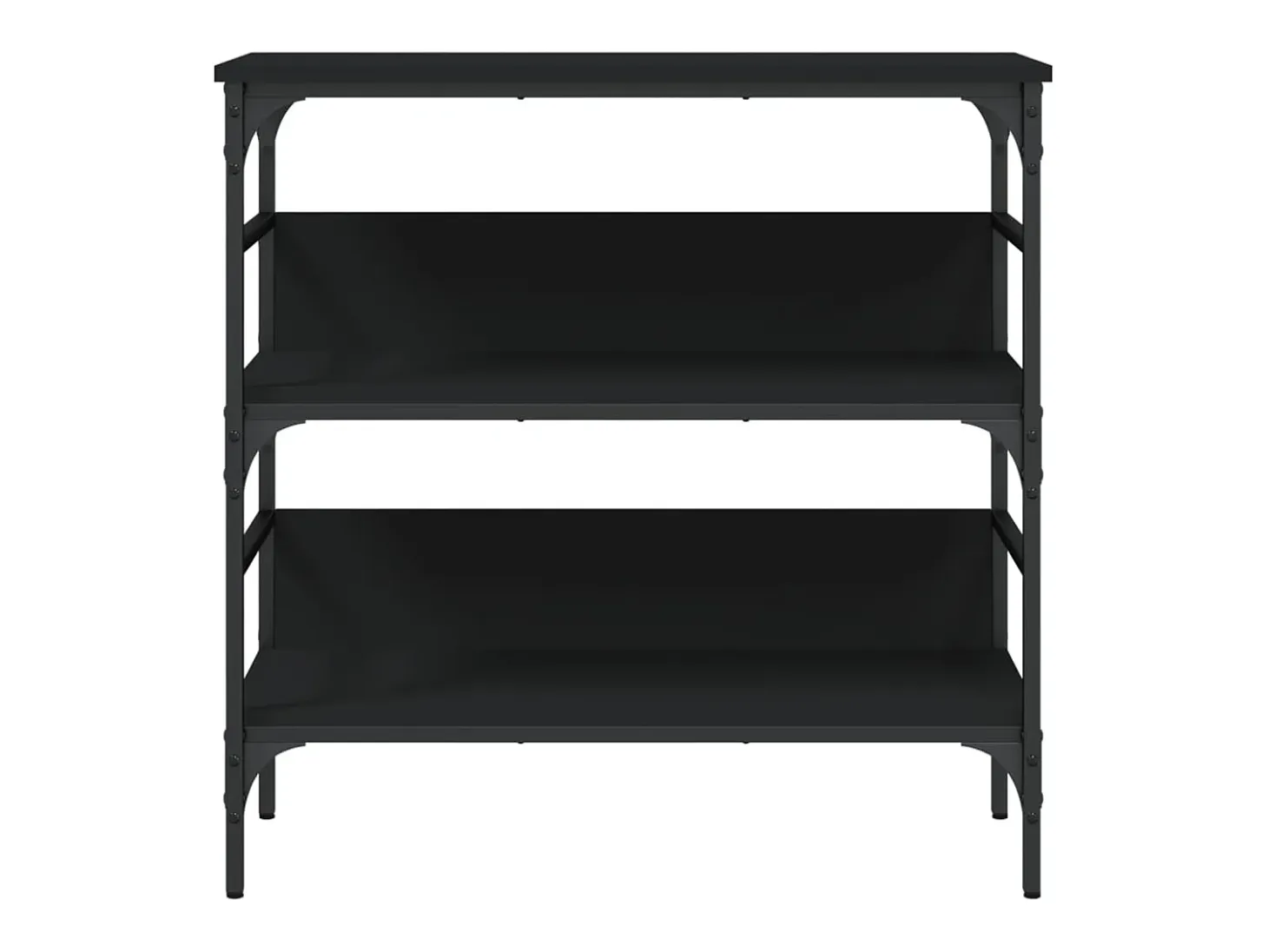 Mesa consola madera de ingeniería negra 75x32x75 cm