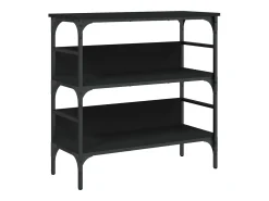 Mesa consola madera de ingeniería negra 75x32x75 cm