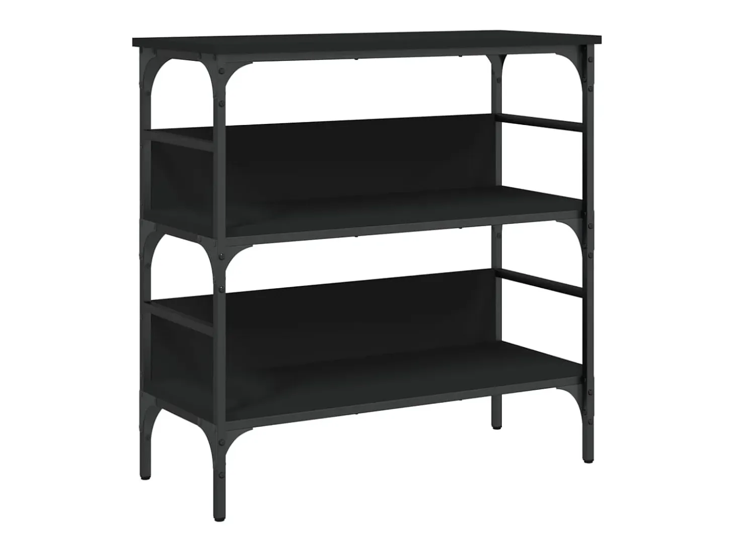 Mesa consola madera de ingeniería negra 75x32x75 cm
