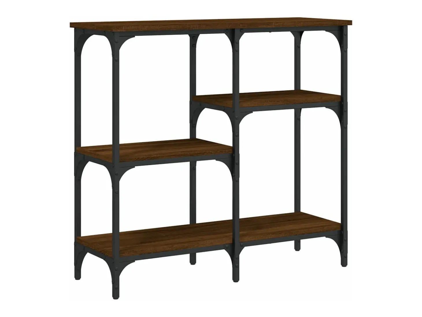 Mesa consola madera de ingeniería marrón roble 80x29x75 cm