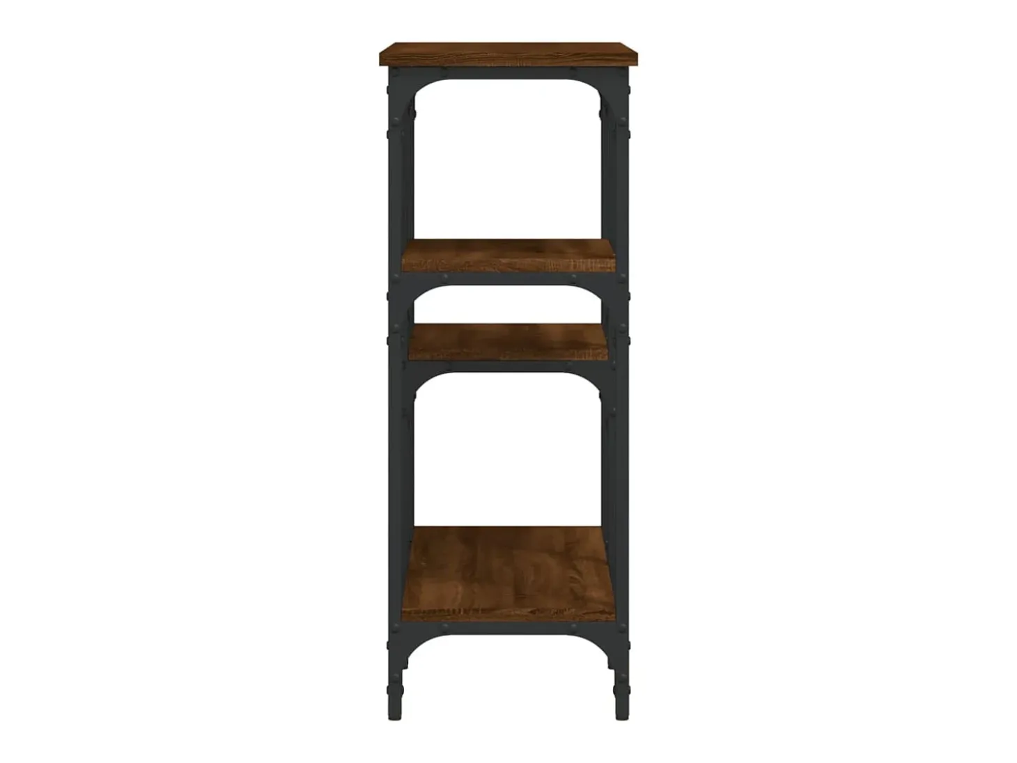 Mesa consola madera de ingeniería marrón roble 80x29x75 cm
