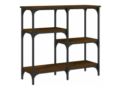 Mesa consola madera de ingeniería marrón roble 80x29x75 cm