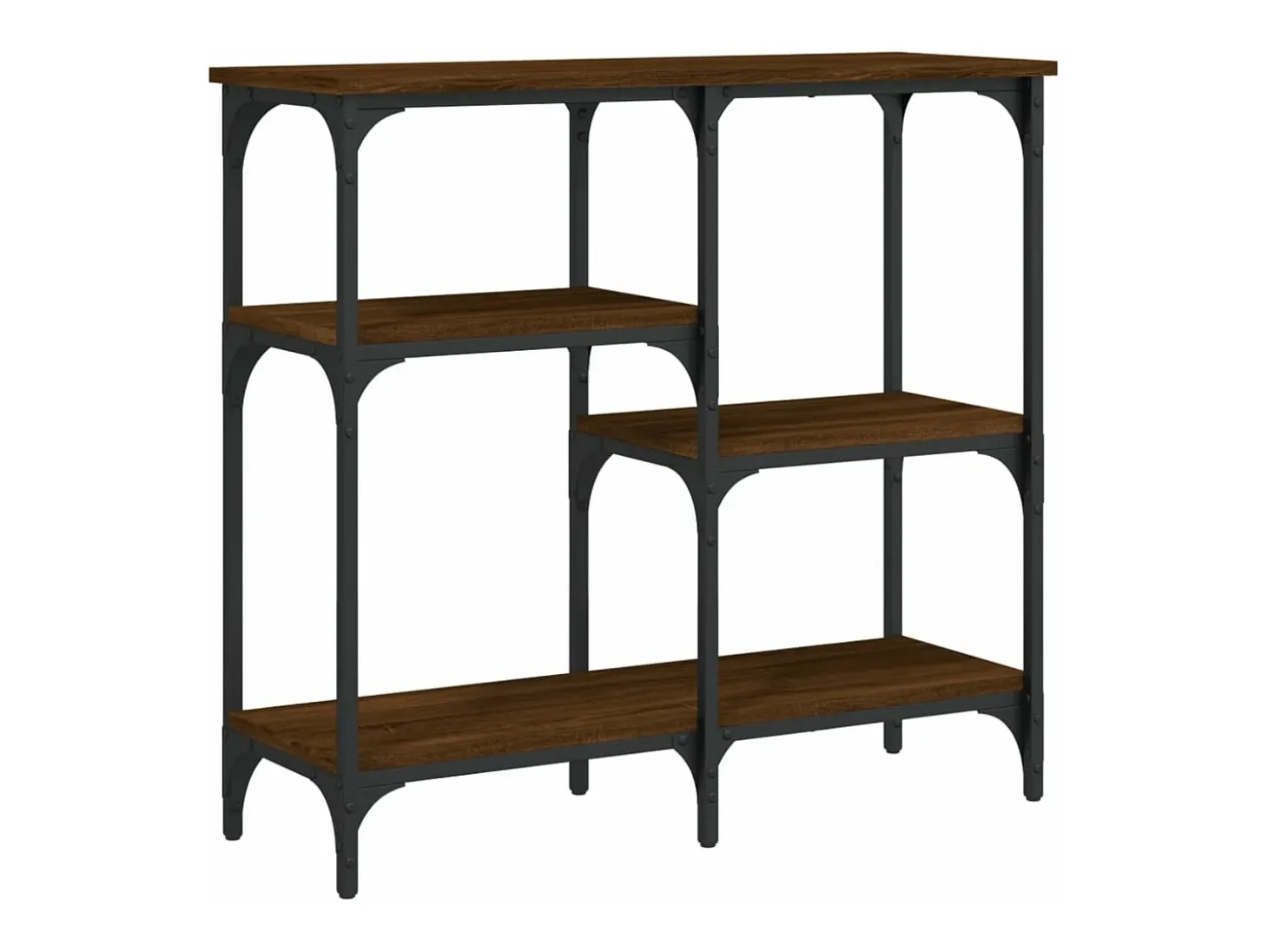 Mesa consola madera de ingeniería marrón roble 80x29x75 cm