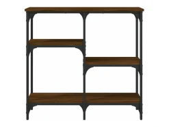 Mesa consola madera de ingeniería marrón roble 80x29x75 cm