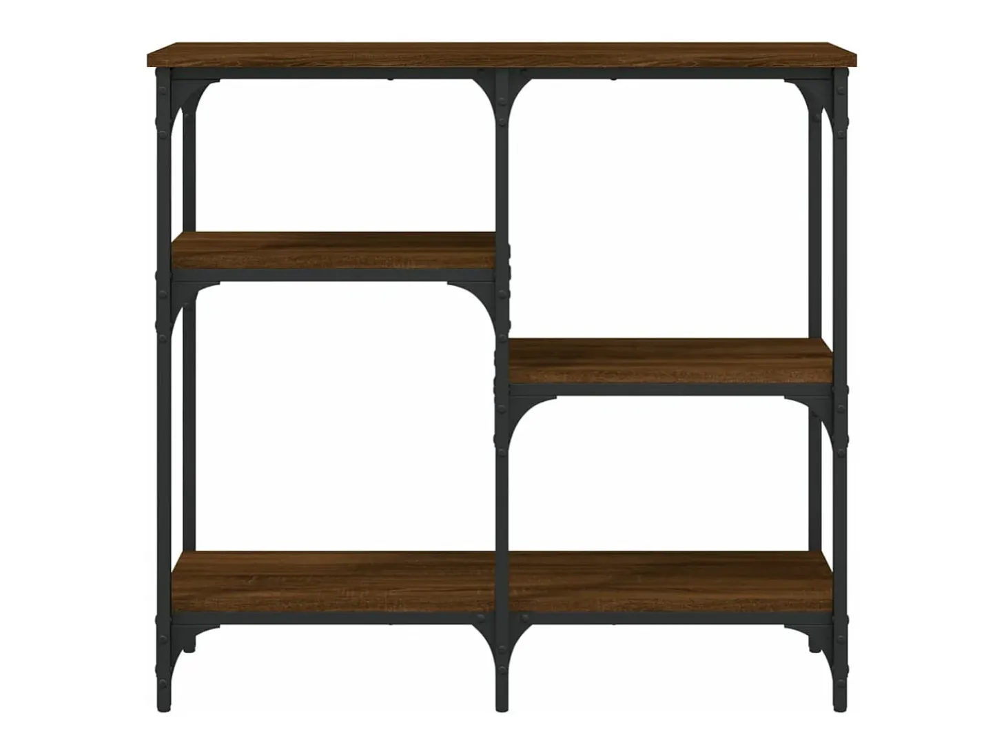 Mesa consola madera de ingeniería marrón roble 80x29x75 cm