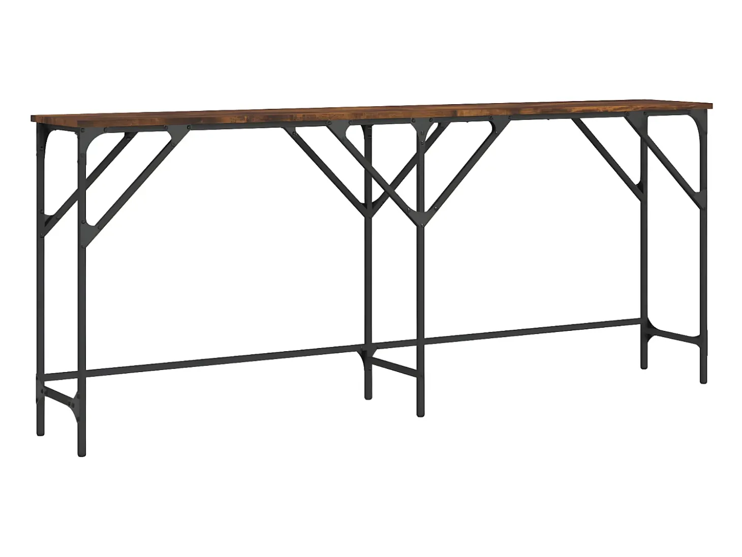 Mesa consola madera de ingeniería roble ahumado 180x29x75 cm ES485122