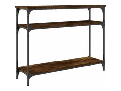 Mesa consola madera de ingeniería roble ahumado 100x29x75 cm