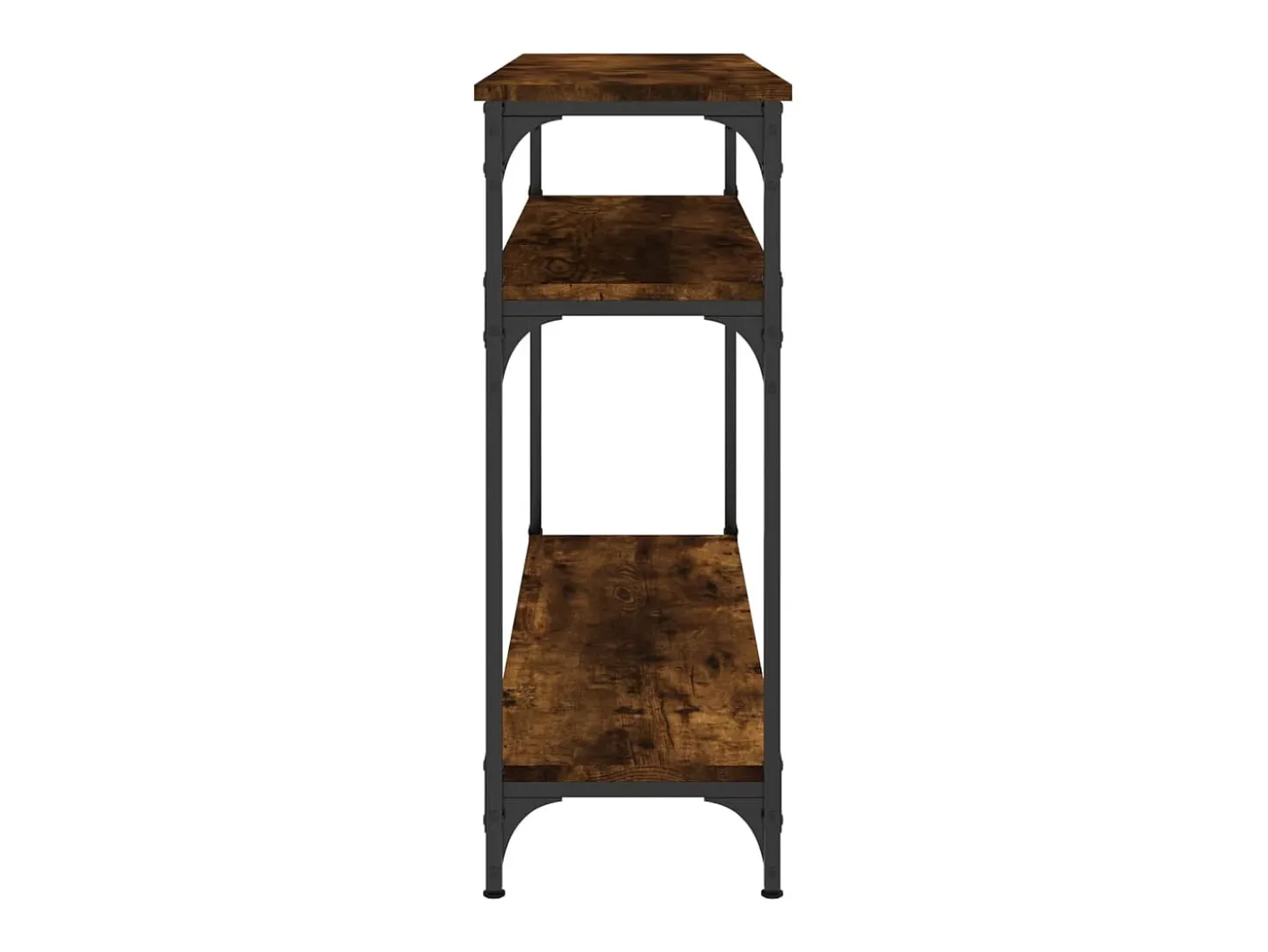 Mesa consola madera de ingeniería roble ahumado 100x29x75 cm