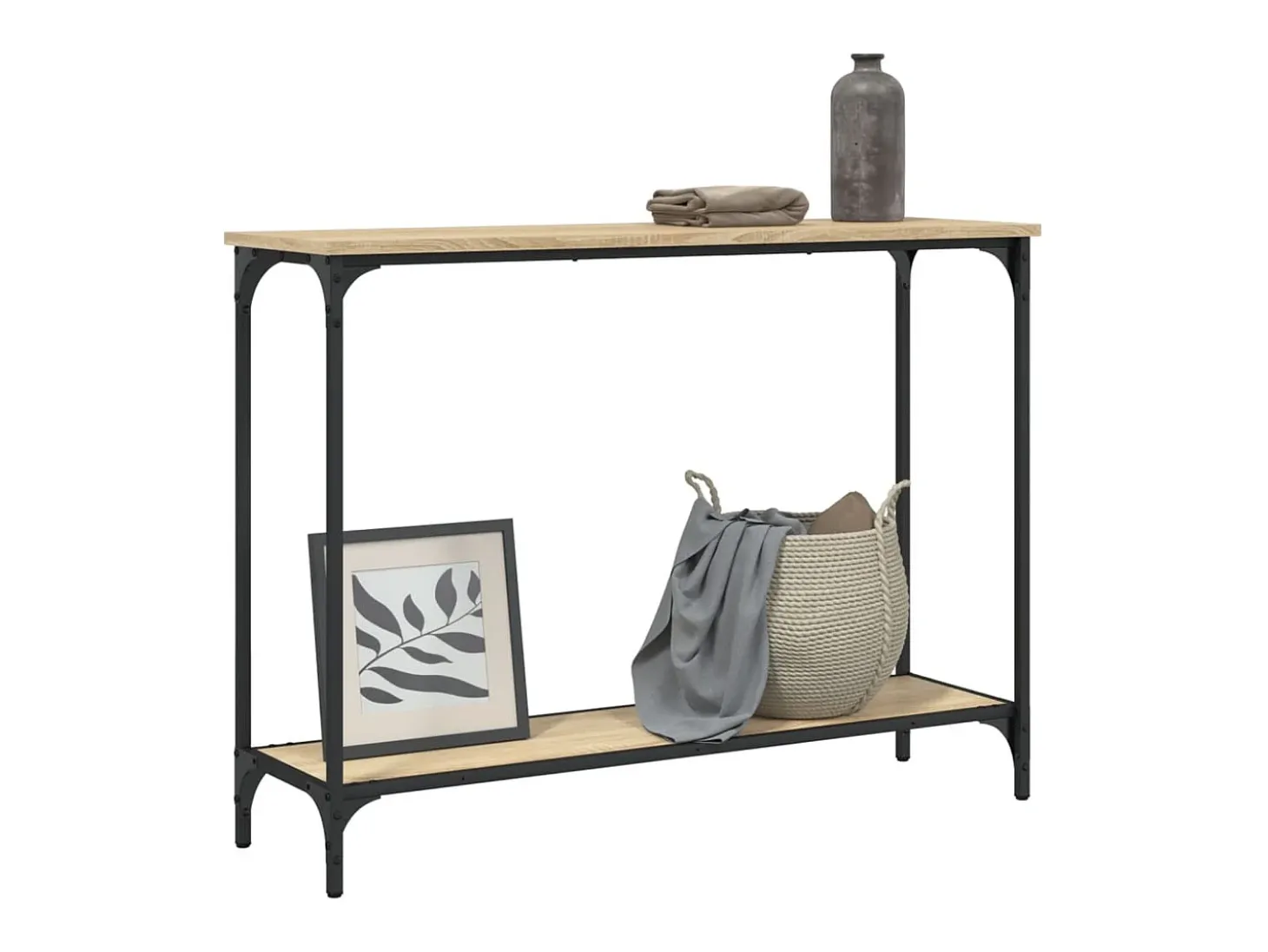 Mesa consola madera de ingeniería roble Sonoma 101x30,5x75 cm ES861523