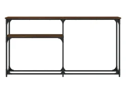 Mesa consola madera de ingeniería marrón roble 145x22,5x75 cm