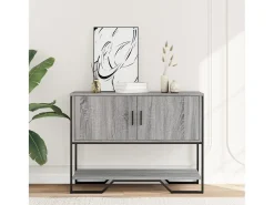 Mesa consola madera de ingeniería gris Sonoma 100x35x74,5 cm