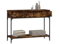 Mesa consola madera de ingeniería roble ahumado 100x34,5x75 cm ES988638