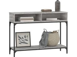 Mesa consola madera de ingeniería gris Sonoma 100x30,5x75 cm ES476760