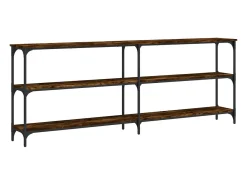 Mesa consola madera de ingeniería roble ahumado 200x29x75 cm