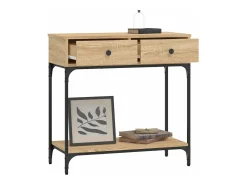 Mesa consola madera de ingeniería roble Sonoma 75x34,5x75 cm