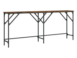 Mesa consola madera de ingeniería roble ahumado 180x29x75 cm