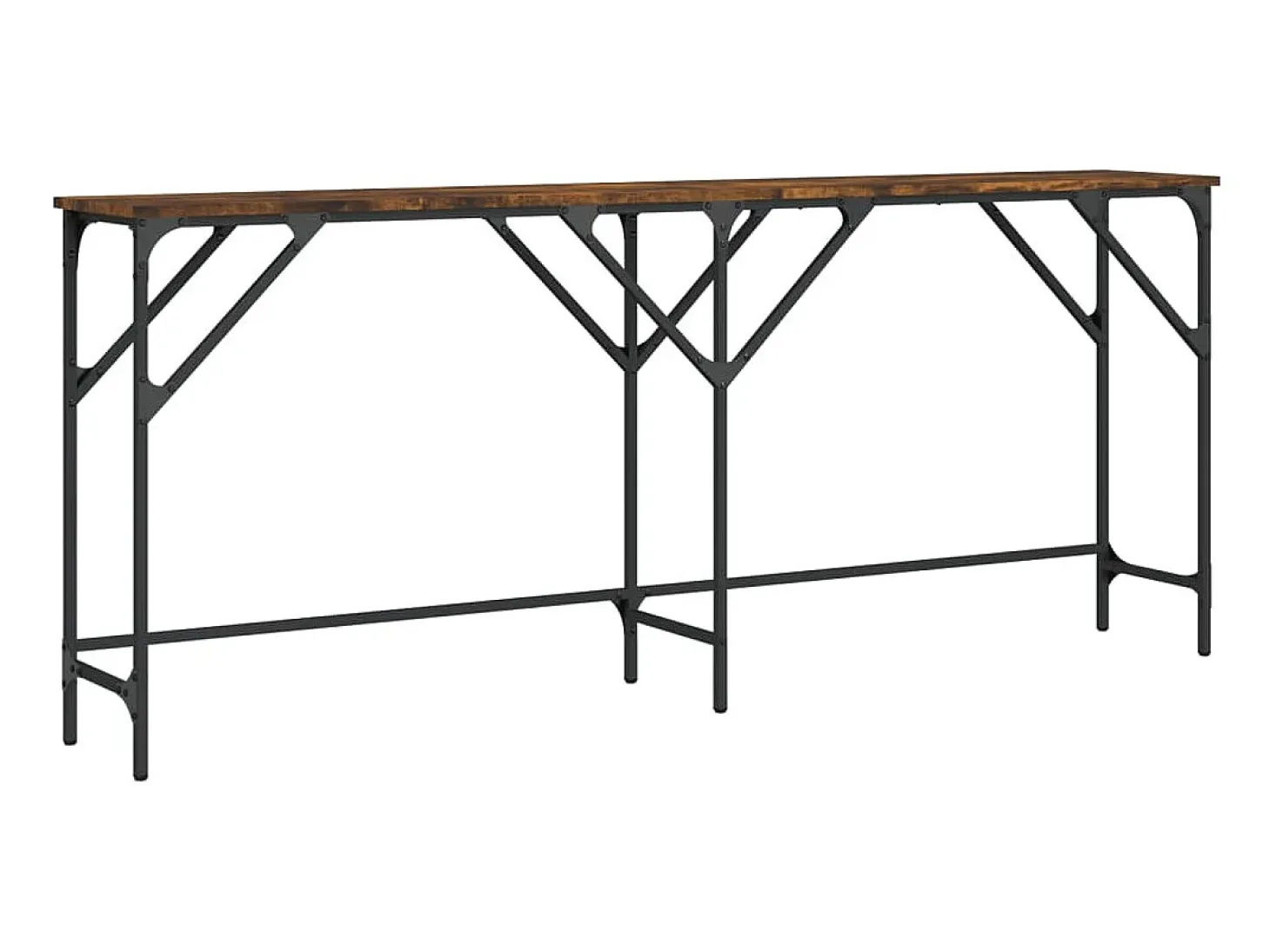Mesa consola madera de ingeniería roble ahumado 180x29x75 cm