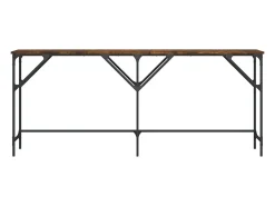 Mesa consola madera de ingeniería roble ahumado 180x29x75 cm