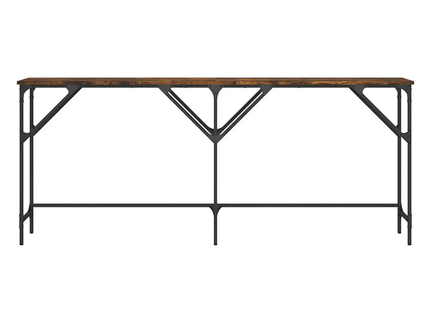 Mesa consola madera de ingeniería roble ahumado 180x29x75 cm