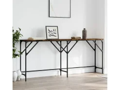 Mesa consola madera de ingeniería roble ahumado 180x29x75 cm
