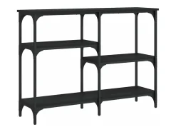 Mesa consola madera de ingeniería negra 102x29x75 cm
