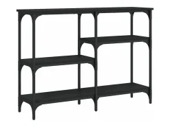 Mesa consola madera de ingeniería negra 102x29x75 cm
